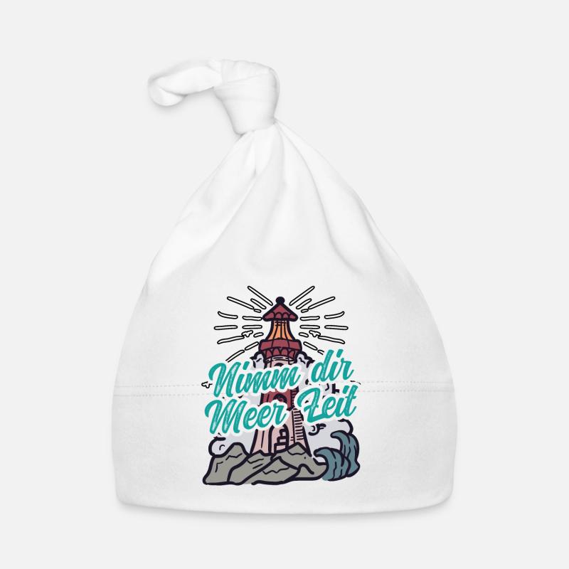 Nimm Dir Meer Zeit Nordsee Geschenk Leuchtturm Baby Bio-Mütze