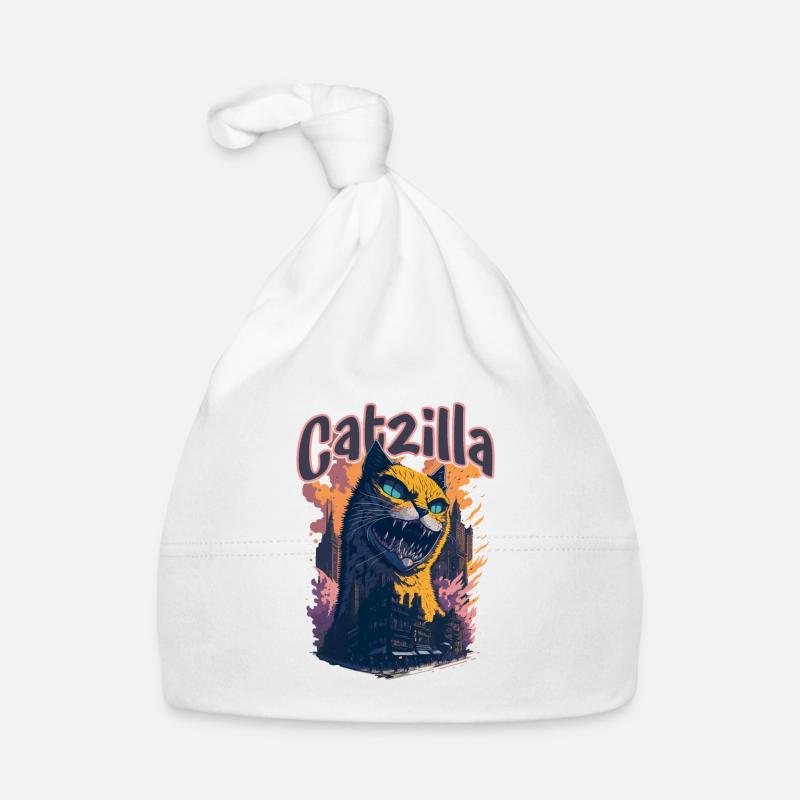 Catzilla Unleashed Funny Cartoon-Style Feline Baby Bio-Mütze