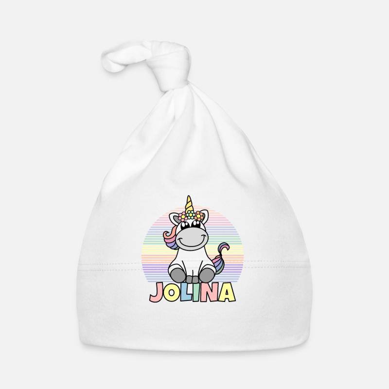 Jolina Einhorn Name Baby Bio-Mütze