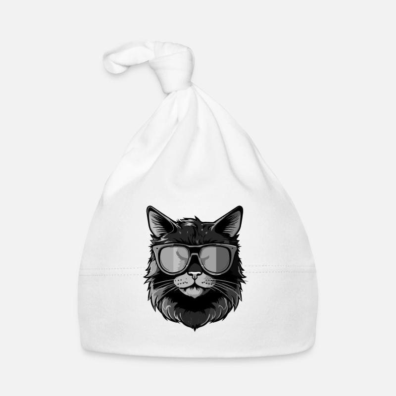 Chat Hipster Cool Party Bonnet bio Bébé