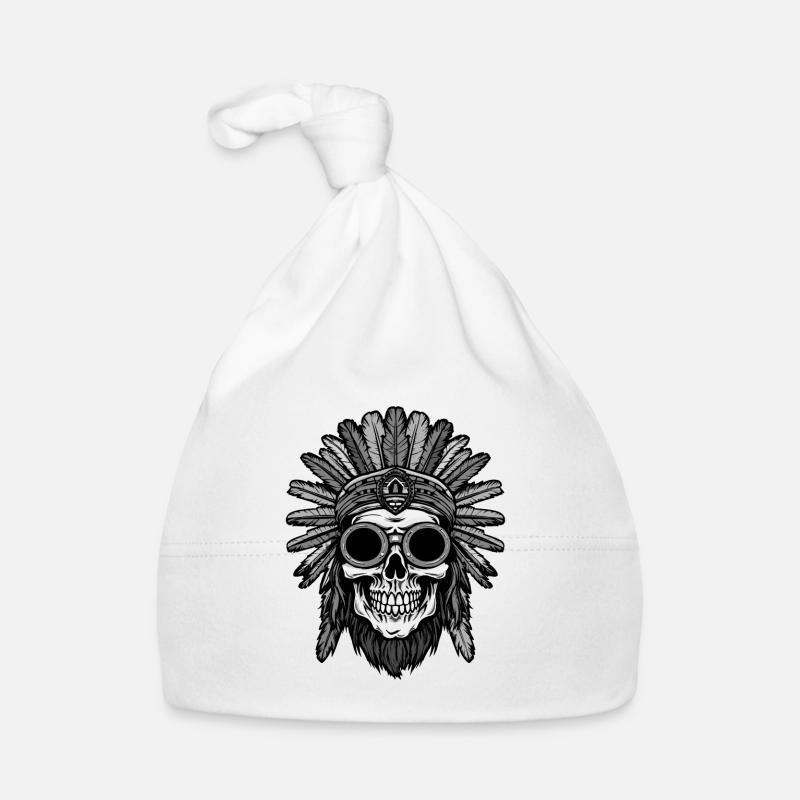 Apache Totenkopf Indianer Baby Bio-Mütze