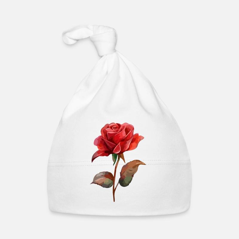 Rose Fleur Amour Saint Valentin Bonnet bio Bébé