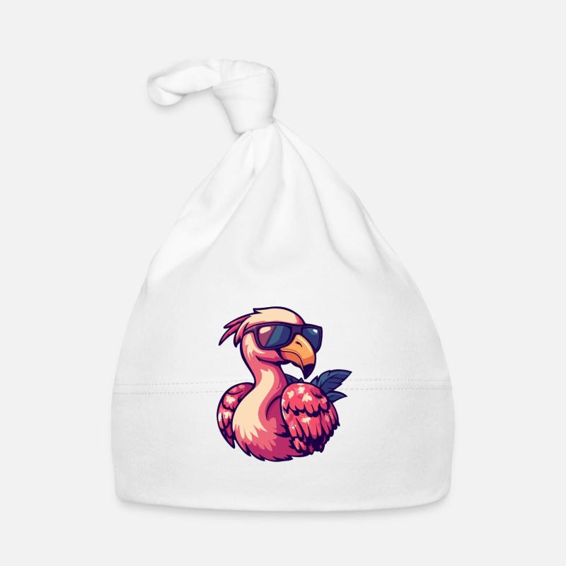 Flamingo Comic Funny Summer Organic Baby Cap