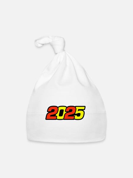 2025 Bunt - Baby Bio-Mütze - Weiß - Vorne