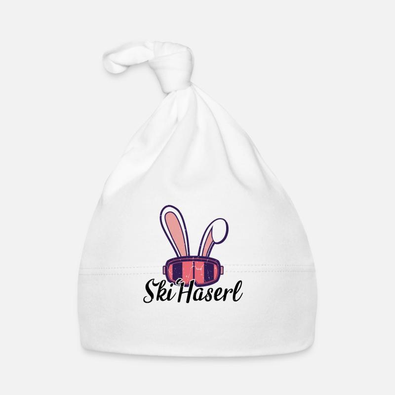 Ski Haserl - Baby Bio-Mütze - Weiß