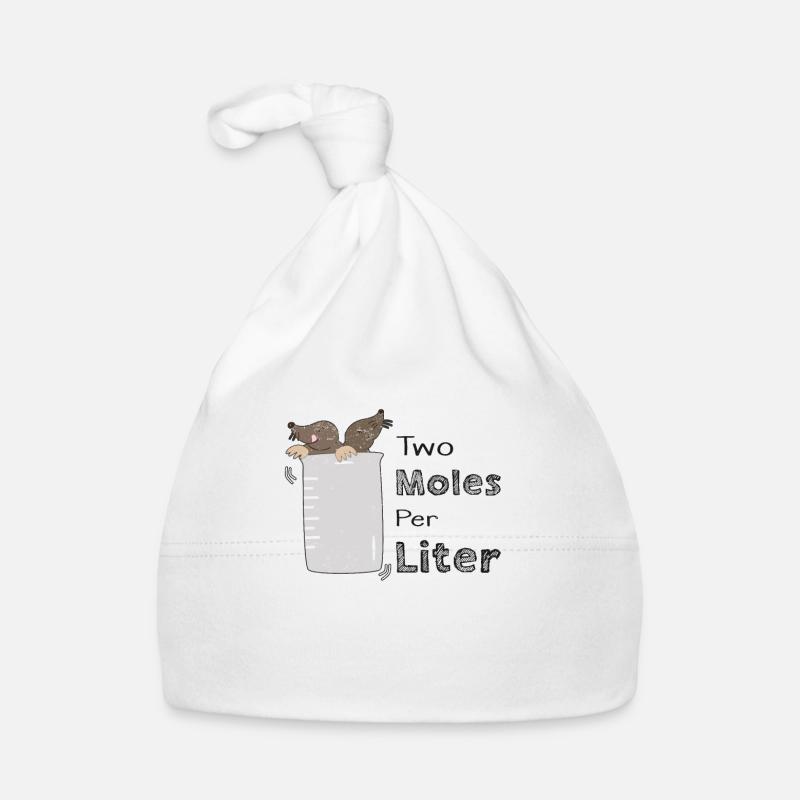Chimiste laboratoire blagues de mots chimie Taupe litre pun - Bonnet bio Bébé - blanc