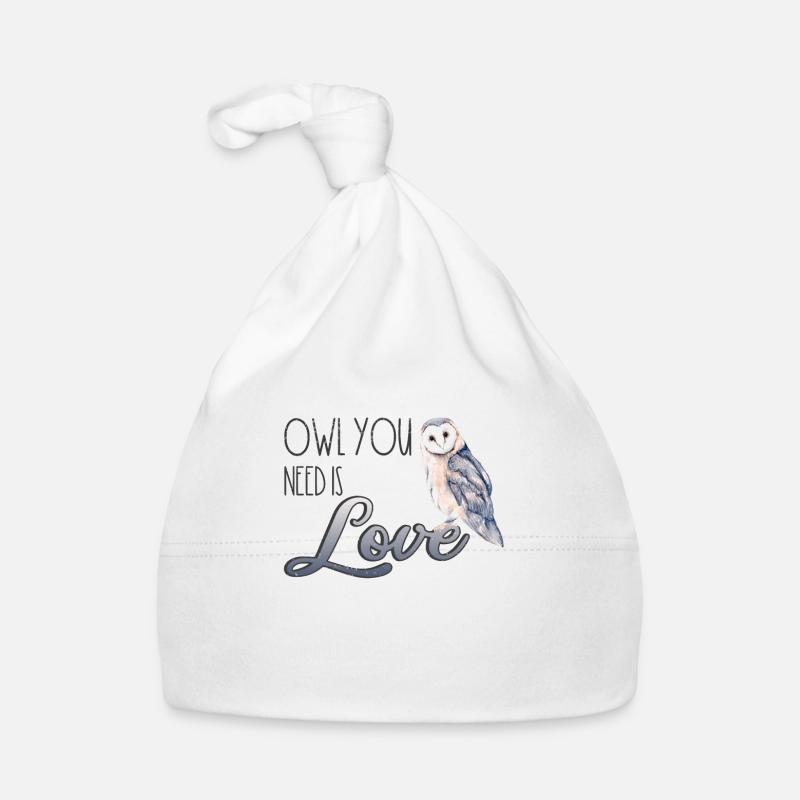 Boho Eule Uhu Partner Liebe Waldtier Süß Kuscheln Baby Bio-Mütze