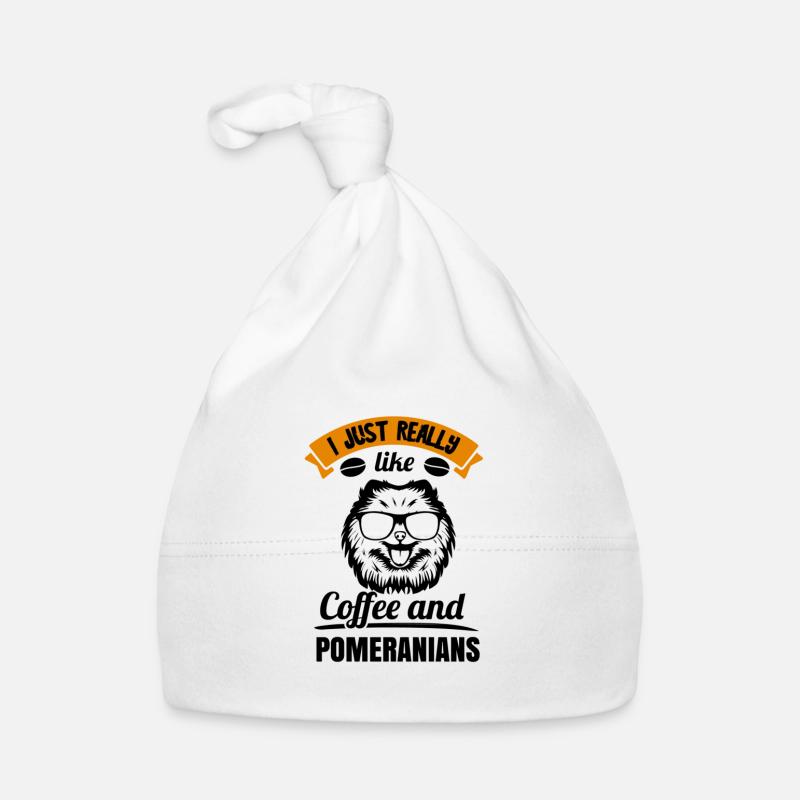 Spitz Pomeranian Zwergspitz Hund Baby Bio-Mütze