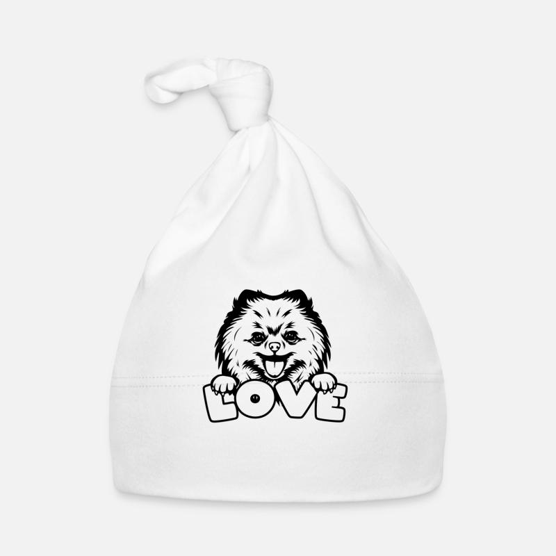 Spitz Pomeranian Zwergspitz Hund Baby Bio-Mütze