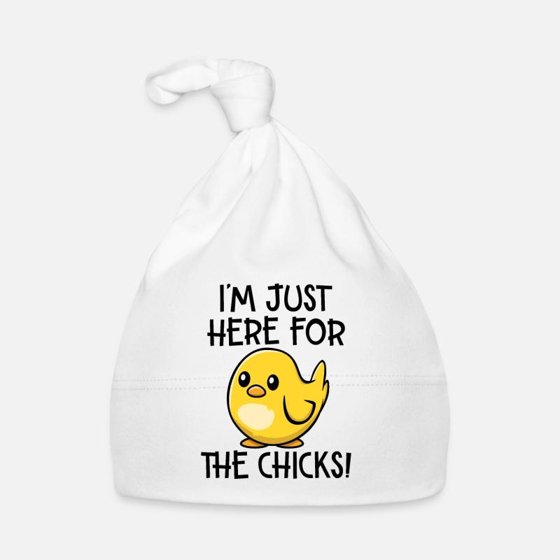 Just here for the chicks Organic Baby Cap
