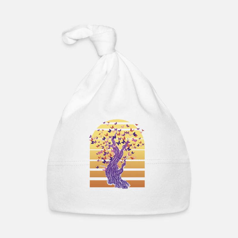 Butterflies Shape Tree: Epilepsy Awareness Organic Baby Cap