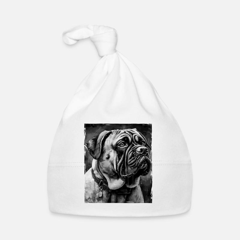 Portrait de chien Mastiff Bonnet bio Bébé
