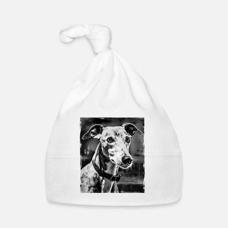 Portrait de chien lévrier Bonnet bio Bébé