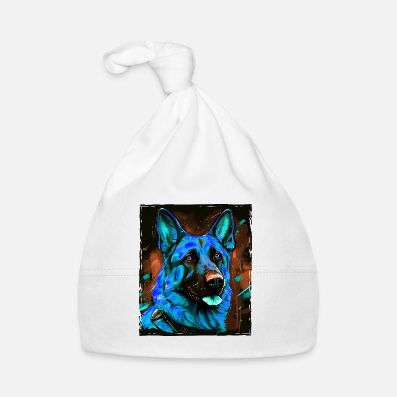 German Shepherd Dog Portrait Organic Baby Cap