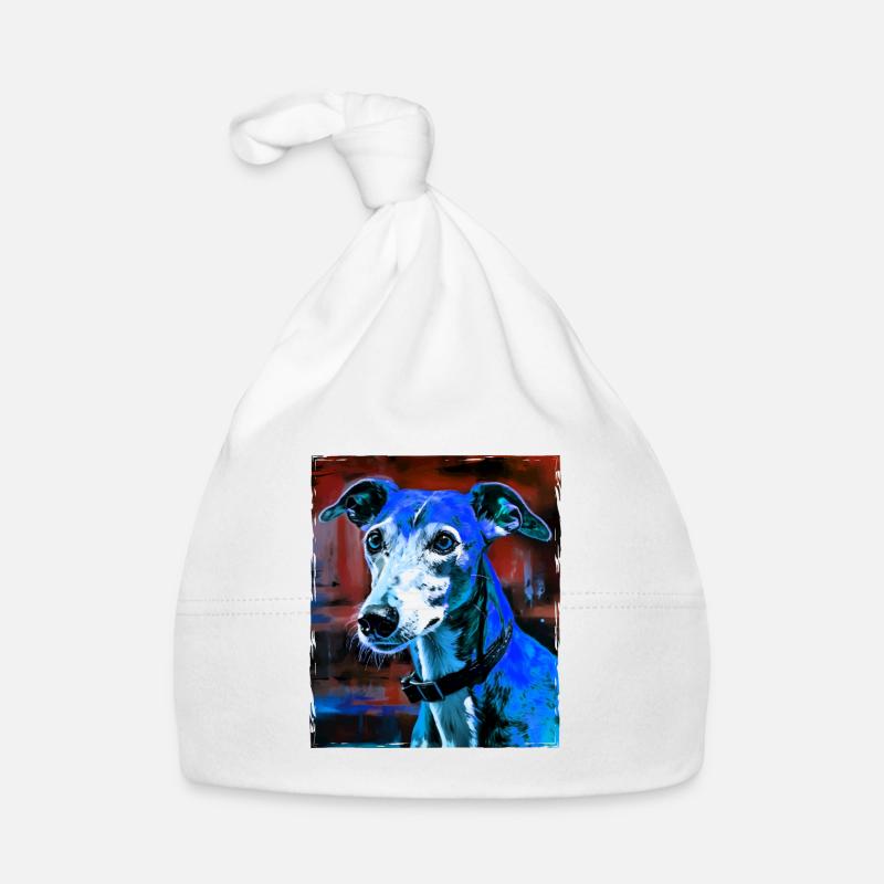 Greyhound Dog Portrait Organic Baby Cap