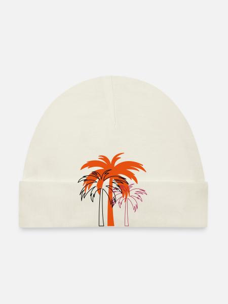 palm tree design 02 - Organic Baby Cap - white - Front