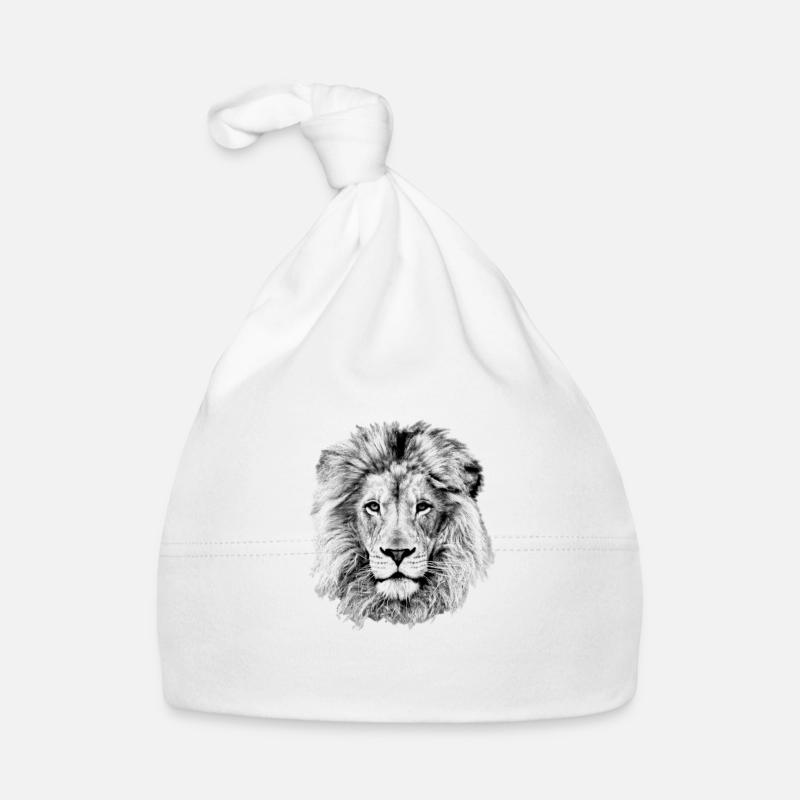 Löwe - Baby Bio-Mütze - Weiß