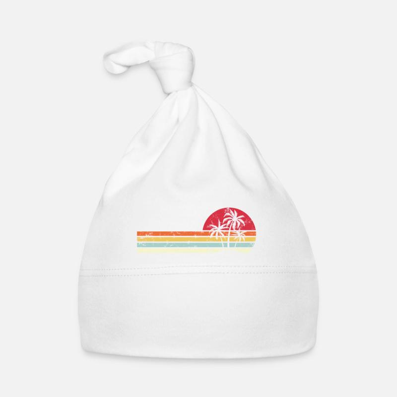 Palm Tree Retro Style Tropical Beach Pacific Ocean Organic Baby Cap