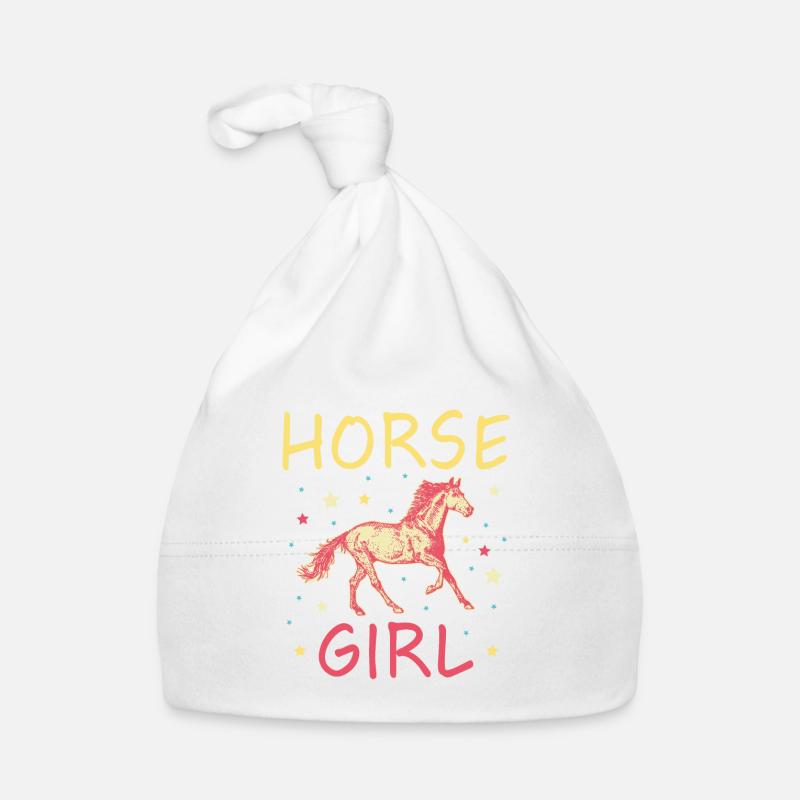 Cheval Fille Mignon Équitation Amour Courses De Chevaux Bonnet bio Bébé