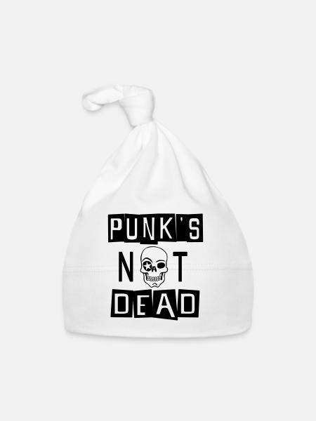 PUNK ist nicht tot - Baby Bio-Mütze - Weiß - Vorne