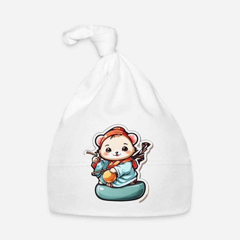 Chinese Lucky Cat Organic Baby Cap