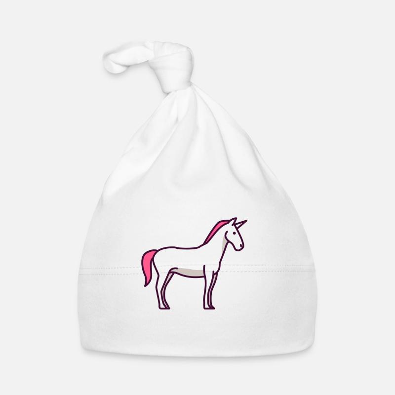 Licorne - licorne - Bonnet bio Bébé - blanc
