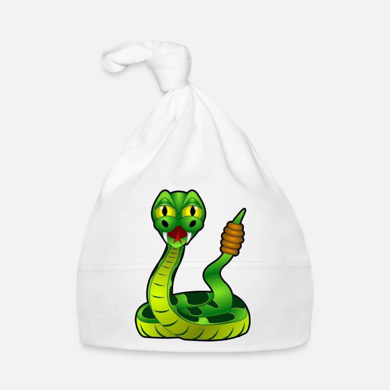 Rattlesnake en vert. idée cadeau Bonnet bio Bébé