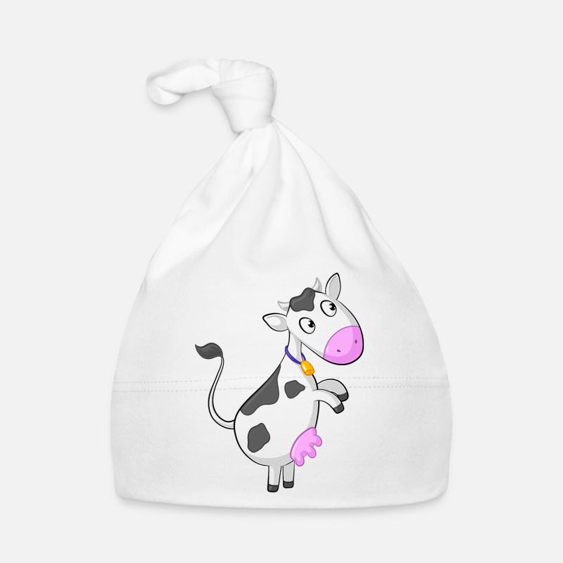 Neugierige Comic Kuh Baby Bio-Mütze
