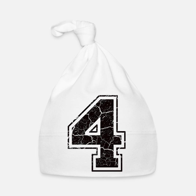4 four vier black schwarz (uk) Organic Baby Cap