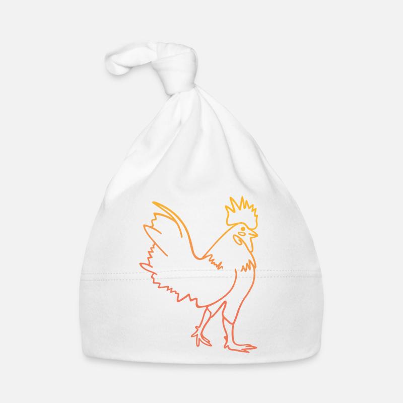 Henne Hahn Illustration Baby Bio-Mütze