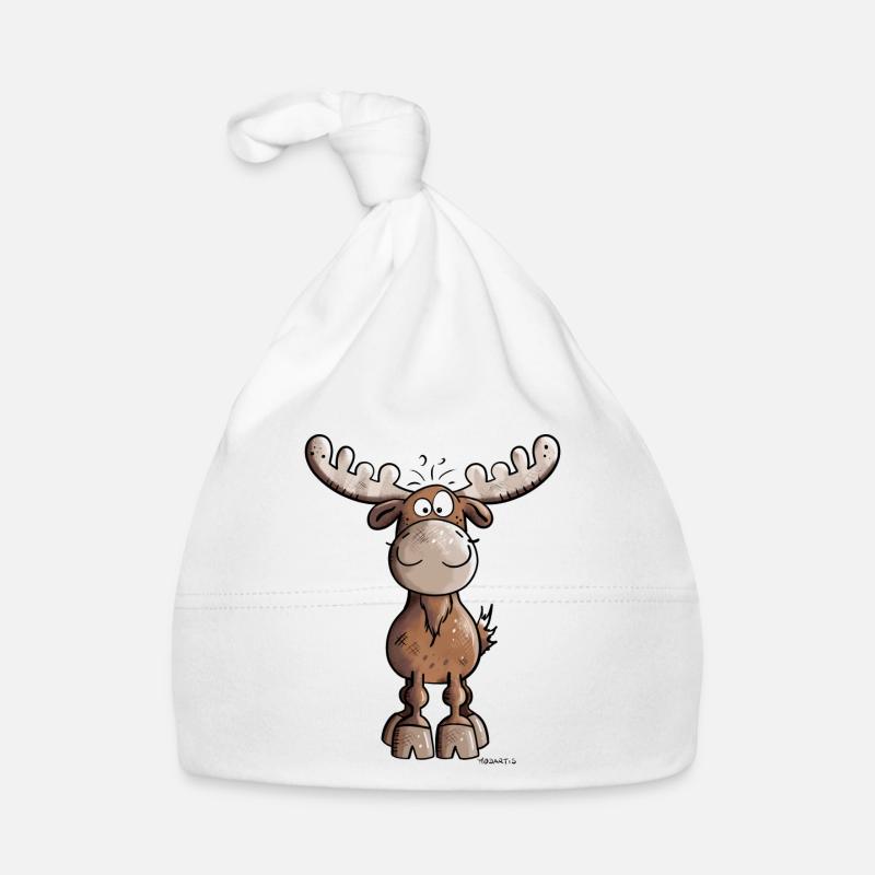 Funny élan - Bonnet bio Bébé - blanc