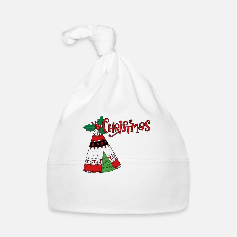 Noël avec ma tribu - Bonnet bio Bébé - blanc