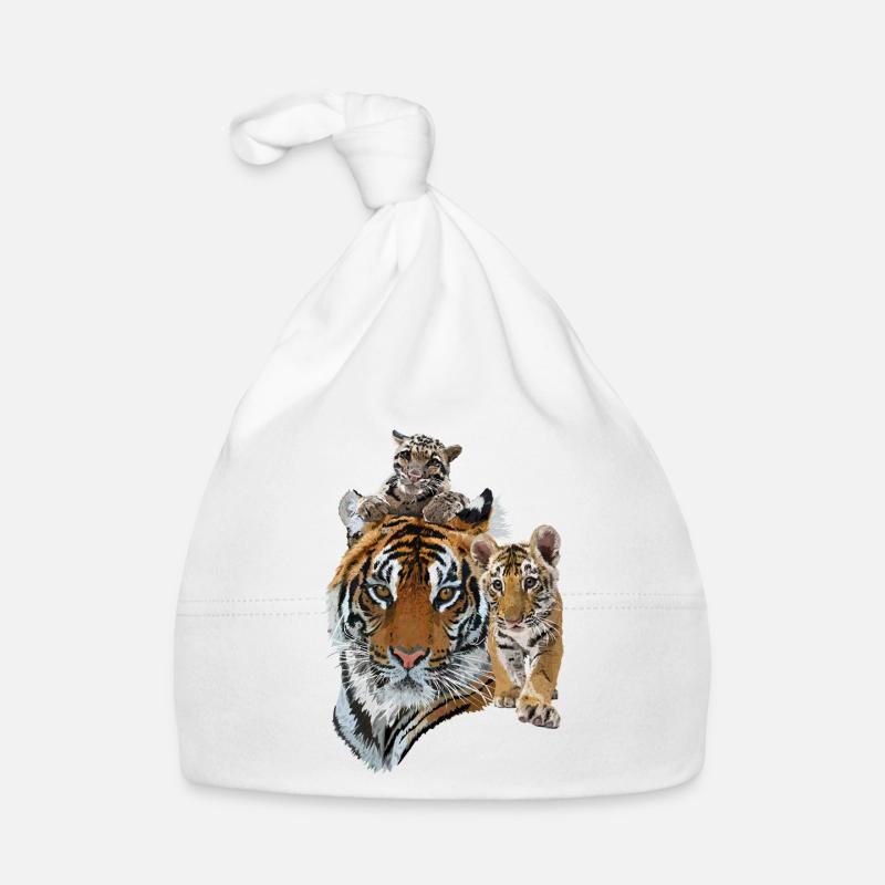 Bengal Tiger and Hazy Tiger Organic Baby Cap