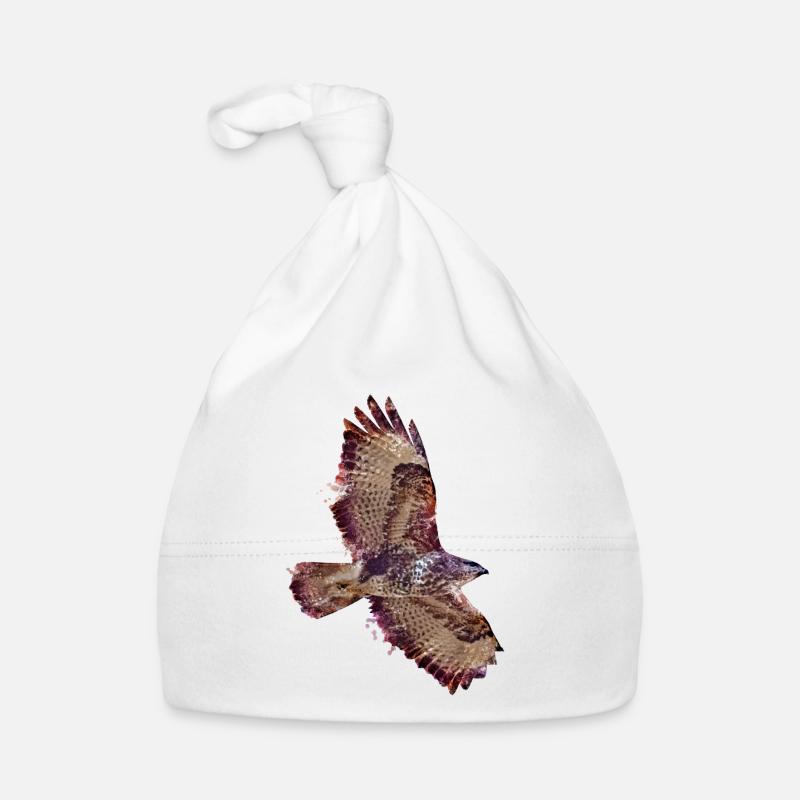Flying buzzard in water colour technology Organic Baby Cap