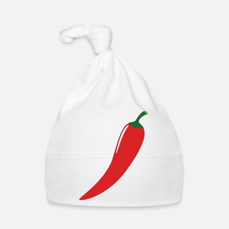 Red chilli - Organic Baby Cap - white