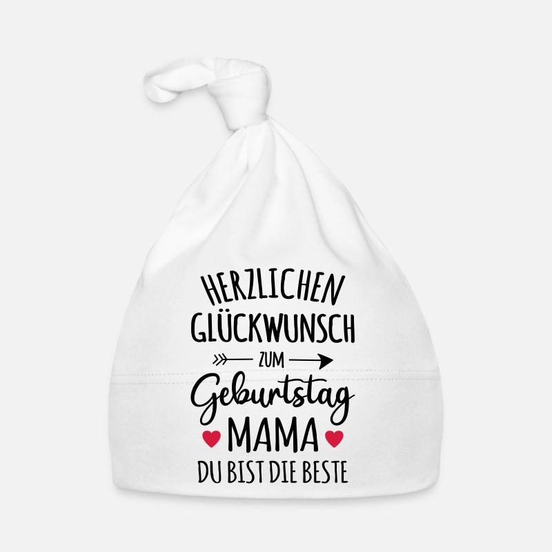 Beste Mama Geburtstag Mutter Geschenk Glückwunsch - Baby Bio-Mütze - Weiß