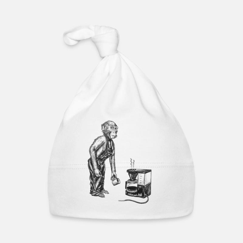 Affe und Kaffee Baby Bio-Mütze