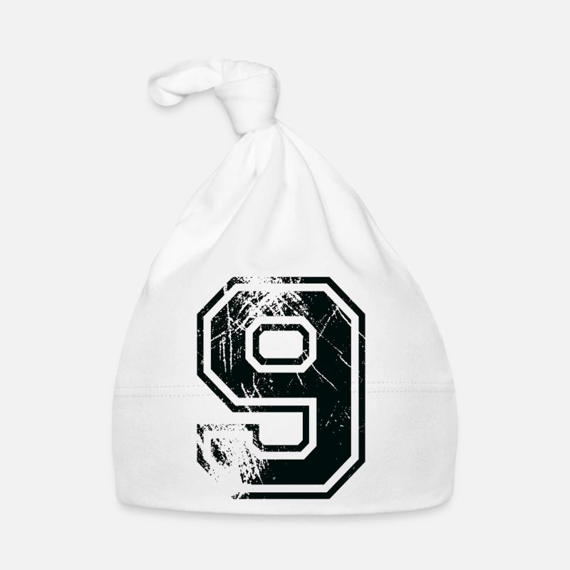 Numero 9 Équipe Foot baseball basket université - Bonnet bio Bébé - blanc