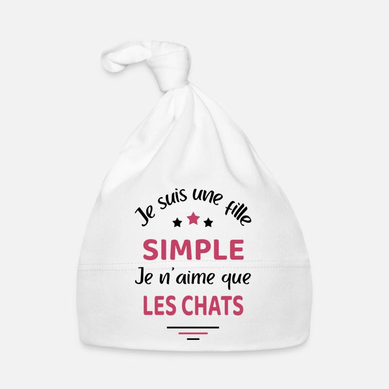 Fille simple chat humour chat Bonnet bio Bébé