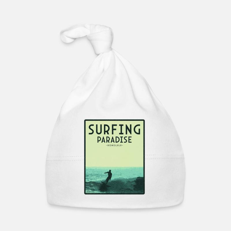 Paradis du surf à Honolulu Bonnet bio Bébé