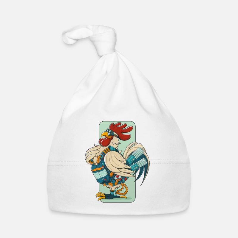 Steampunk-Hahn (Schwarzer Umfang) Baby Bio-Mütze