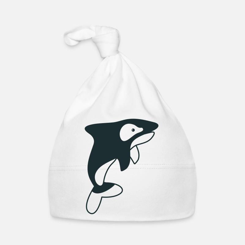 killer whale jumping Organic Baby Cap
