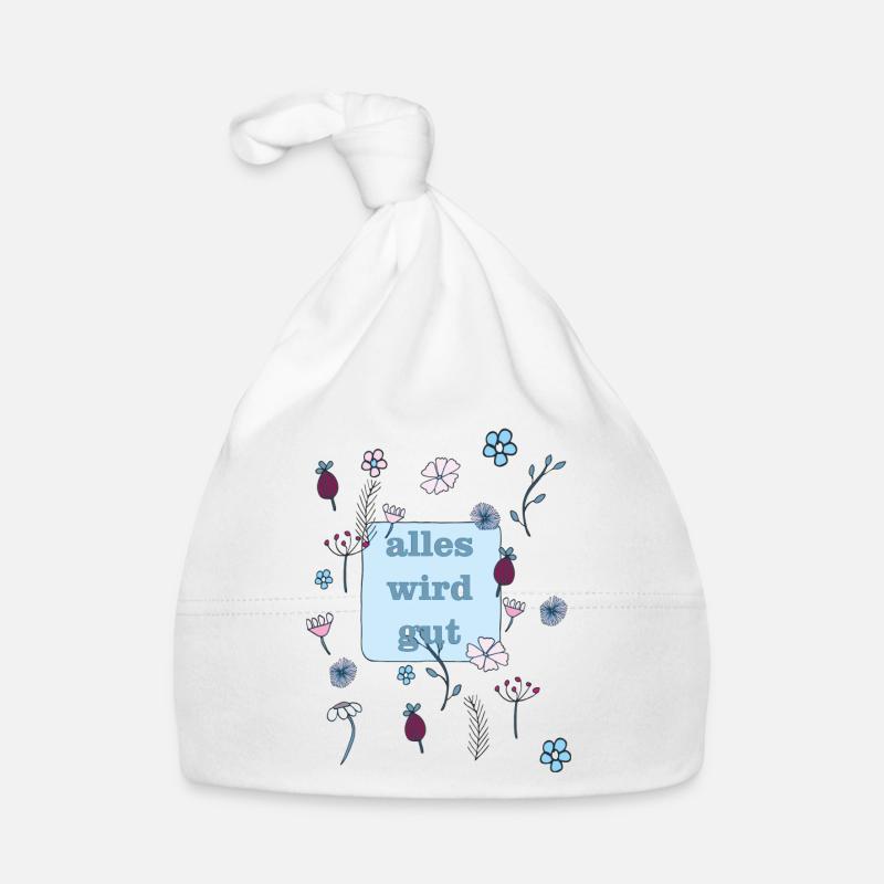 alles wird gut in blau Baby Bio-Mütze