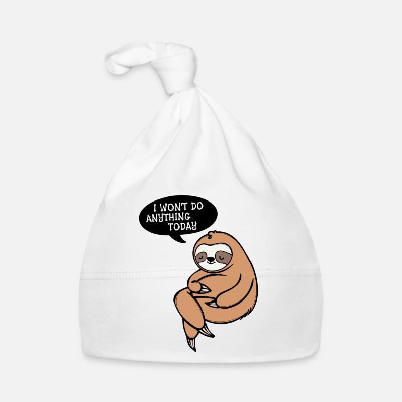 Sloth Lazy Animal Mammal Sleeping Statement Organic Baby Cap