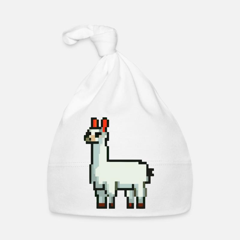 Pixel Alpaka Lama Pixel Kunst Geschenkidee Baby Bio-Mütze