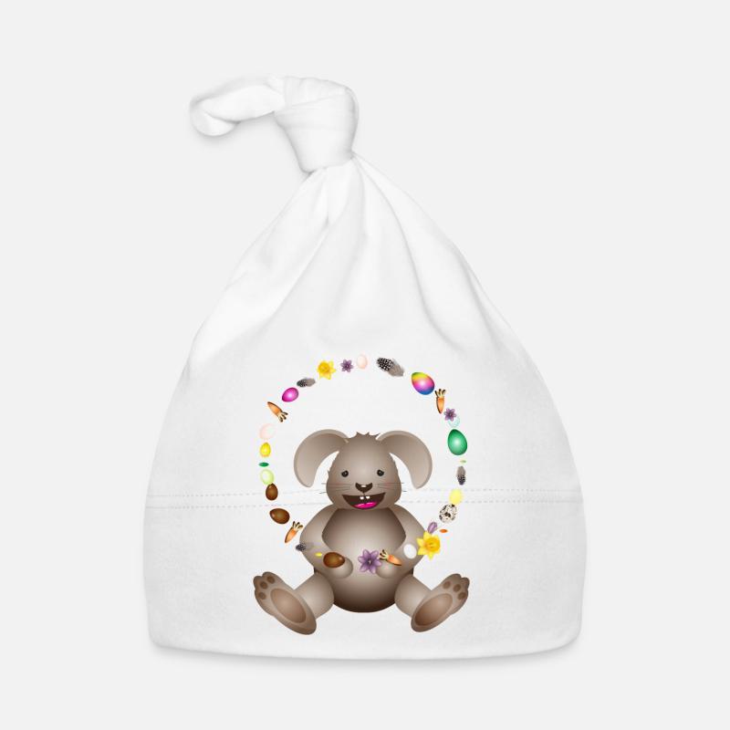rire lapin de Pâques jonglant décorations de Pâques Bonnet bio Bébé