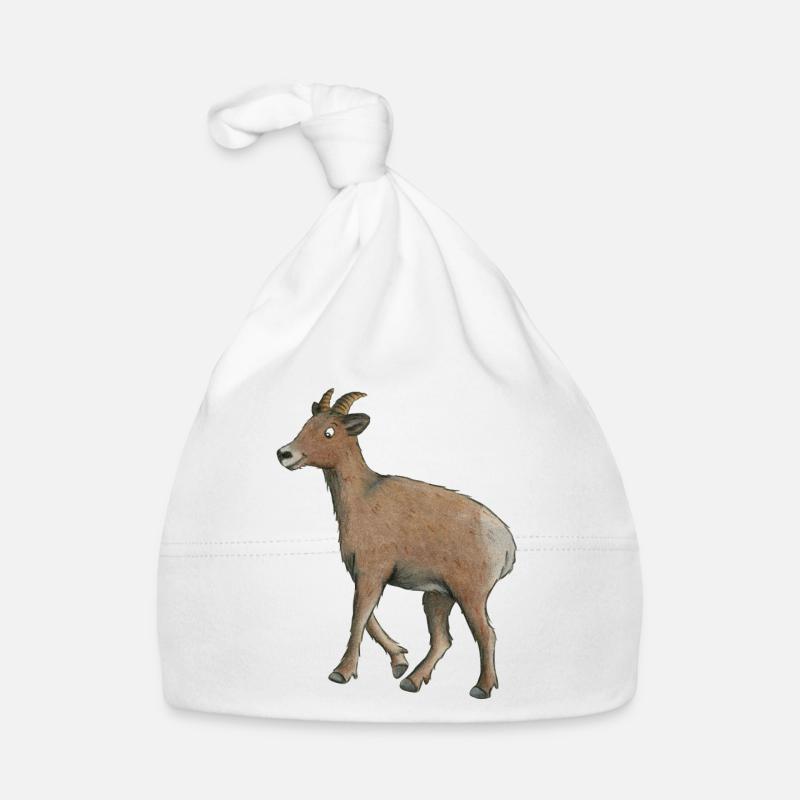 chèvre de montagne - Bonnet bio Bébé - blanc