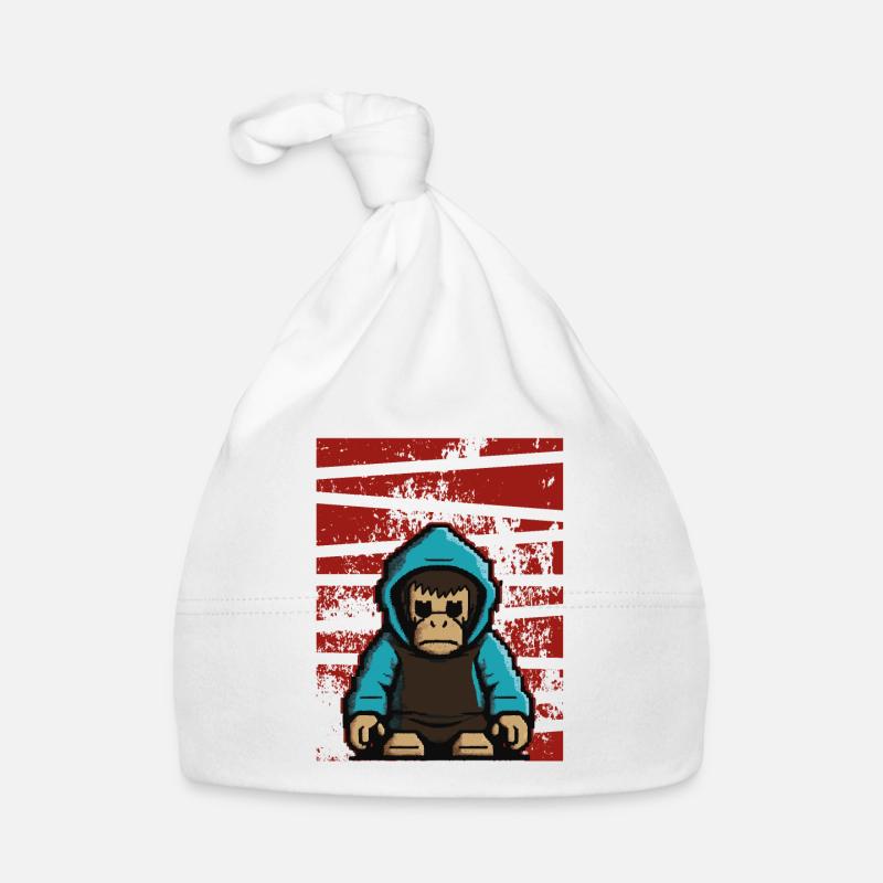Retro Monkey Organic Baby Cap