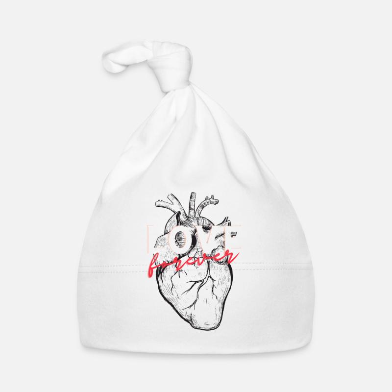 L’amour pour toujours - Bonnet bio Bébé - blanc