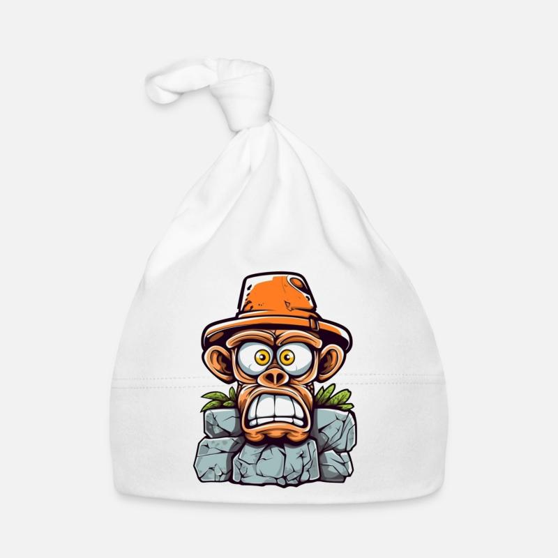 Breloque singe aventureux Bonnet bio Bébé